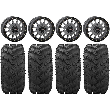 System 3 SB-5 Grey 14" Wheels 30" Reptile Tires Kawasaki Mule Pro FXT