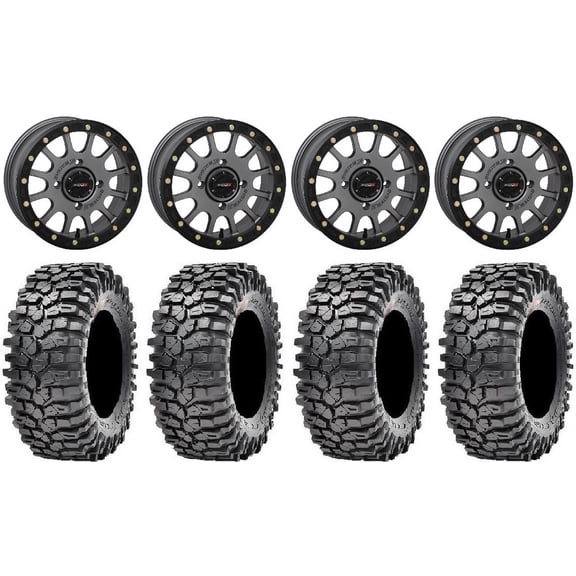 System 3 SB-5 Grey 14" Wheels 32" Roxxzilla 396 Tires Polaris RZR XP 1000 / PRO XP / Ranger XP 900/1000