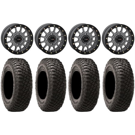 System 3 SB-5 Grey 15" Wheels 35" BFG KM3 Tires Kawasaki Mule Pro FXT