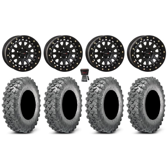 System 3 SB-6 15" Wheels Black (4+3) 35" Lynx SXS Tires Polaris RZR Turbo R & Pro R Ranger 1500 Xpedition