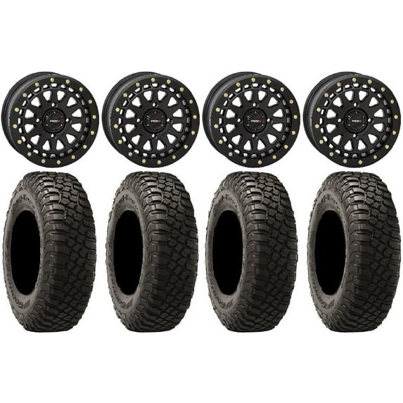 System 3 SB-6 15" Wheels Black (5+2) 32" BFG KM3 Tires Kawasaki Teryx Mule