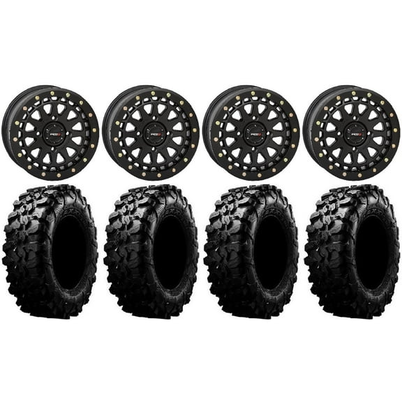 System 3 SB-6 15" Wheels Black (5+2) 32" Carnivore Tires Sportsman RZR Ranger