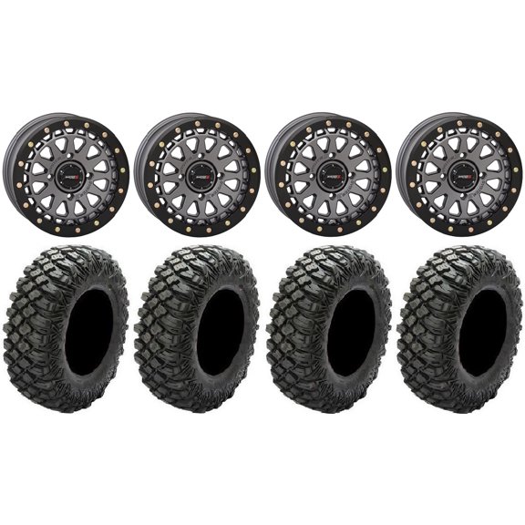 System 3 SB-6 15" Wheels Gm (6+1) 32" Crawler XG Tires Can-Am Commander Maverick Renegade Outlander Defender