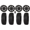 thumbnail image 1 of System 3 SB-7 14" Wheels Black (4+3) 27" Roctane ST Tires Sportsman RZR Ranger, 1 of 4