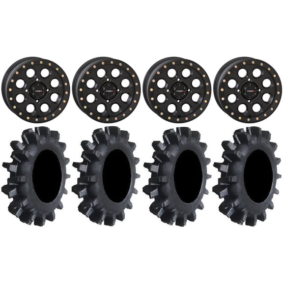 System 3 SB-7 14" Wheels Black (4+3) 30" Interforce II Tires Can-Am Commander Maverick Renegade Outlander Defender
