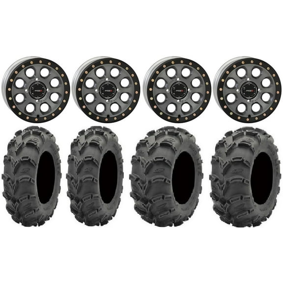 System 3 SB-7 14" Wheels Ti (4+3) 27" Mud Lite XL Tires Sportsman 550 850 1000