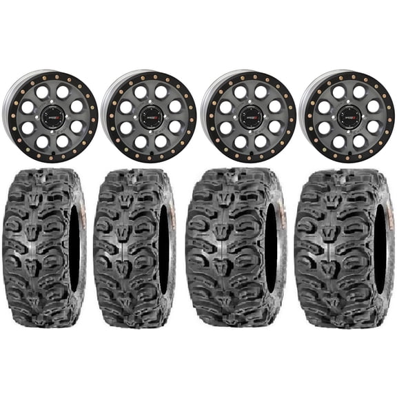 System 3 SB-7 14" Wheels Ti (4+3) 28" Bear Claw HTR Tires Sportsman 550 850 1000