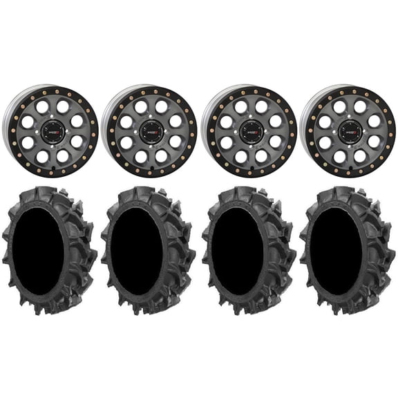 System 3 SB-7 14" Wheels Ti (4+3) 28" MotoHavok Tires Sportsman 550 850 1000