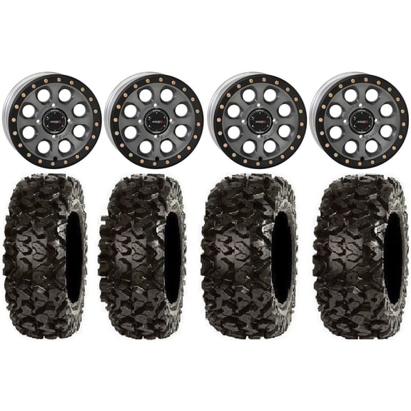 System 3 SB-7 14" Wheels Titanium (4+3) 26" Rip Saw Tires Sportsman RZR Ranger