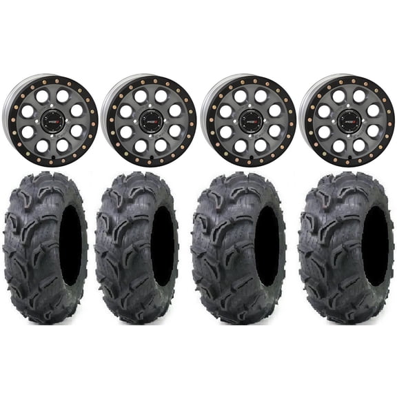 System 3 SB-7 14" Wheels Titanium (4+3) 28" Zilla Tires Polaris RZR XP 1000 / PRO XP / Ranger XP 900/1000