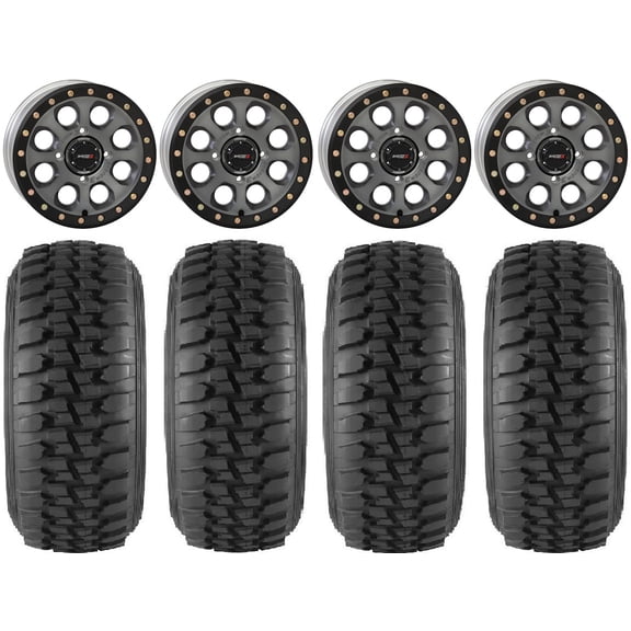 System 3 SB-7 14" Wheels Titanium (4+3) 30" Desert Series Tires Polaris RZR XP 1000 / PRO XP / Ranger XP 900/1000