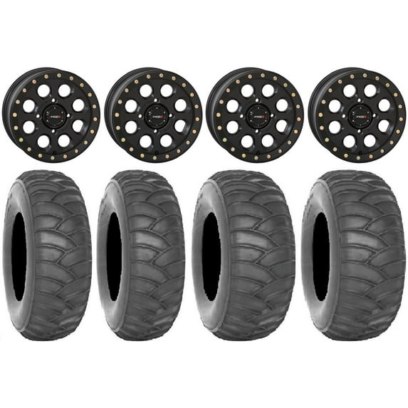 System 3 SB-7 15" Wheels Black 32" SS360/HP Tires Can-Am Commander Maverick Renegade Outlander Defender