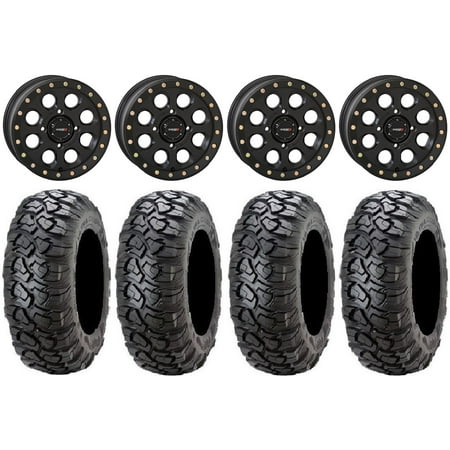System 3 SB-7 15" Wheels Black (4+3) 30" Ultracross Tires Sportsman RZR Ranger