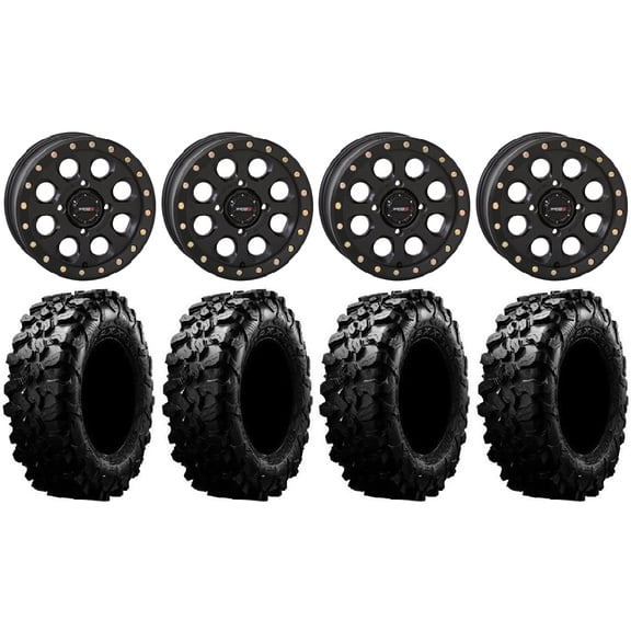 System 3 SB-7 15" Wheels Black (6+1) 31" Carnivore Tires Polaris RZR XP 1000 / PRO XP / Ranger XP 900/1000