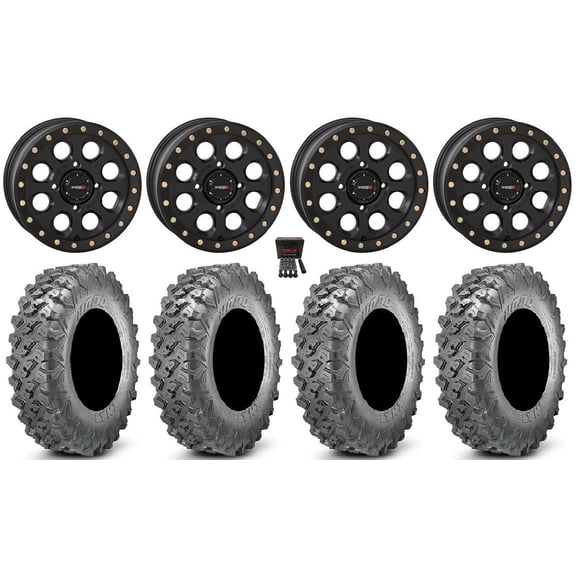 System 3 SB-7 15" Wheels Black (6+1/4+3) 32" Lynx SXS Tires Can-Am Defender