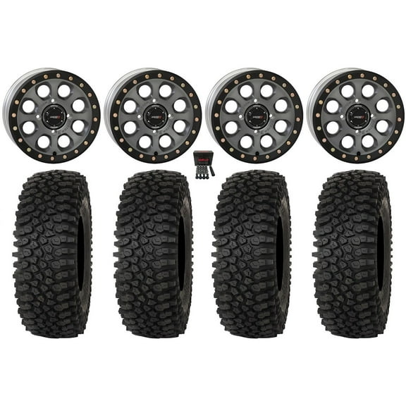 System 3 SB-7 15" Wheels Titanium (6+1) 32" Roctane STX Tires Polaris RZR XP 1000 / PRO XP / Ranger XP 900/1000