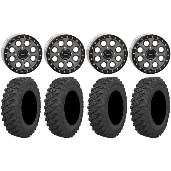 System 3 SB-7 15" Wheels Titanium (6+1) 33" Pro Runner Tires Polaris RZR XP 1000 / PRO XP / Ranger XP 900/1000