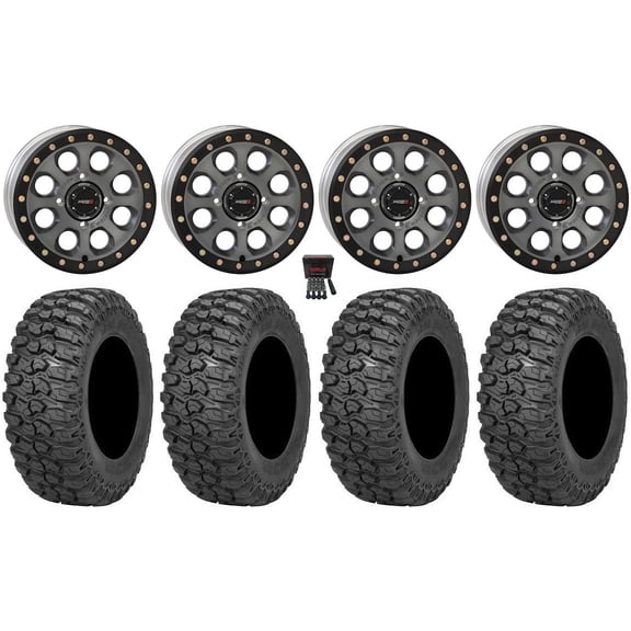 System 3 SB-7 15" Wheels Titanium (6+1/4+3) 35" Trail Saw 2.0 Tires Honda Talon