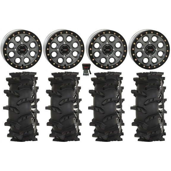 System 3 SB-7 Bdlk 18" Wheels Ti 4+3 33" Outlaw Max Tires Sportsman RZR Ranger