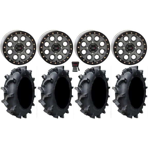 System 3 SB-7 Bdlk 18" Wheels Ti 4+3 35" Interforce 628 Tires Can-Am Commander Maverick Renegade Outlander Defender