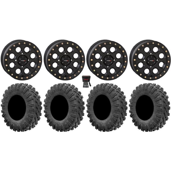 System 3 SB-7 Beadlock 18" Wheels Bk 4+3 32" MotoRavage Tires Polaris RZR XP 1000 / PRO XP / Ranger XP 900/1000