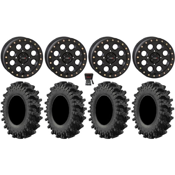 System 3 SB-7 Beadlock 18" Wheels Bk 4+3 32" MotoSlayer Tires Polaris RZR XP 1000 / PRO XP / Ranger XP 900/1000