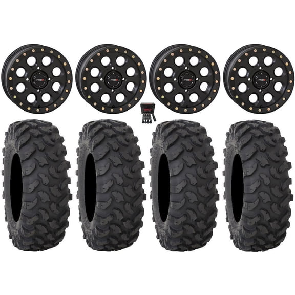 System 3 SB-7 Beadlock 18" Wheels Bk 4+3 35" XTR370 Tires Polaris RZR XP 1000 / PRO XP / Ranger XP 900/1000
