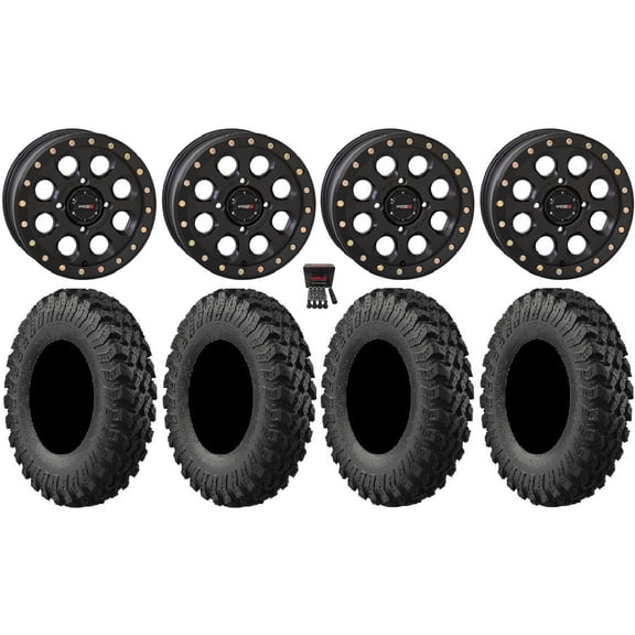 System 3 SB-7 Beadlock 18" Wheels Bk 4+3 37" MotoRally Tires Polaris RZR XP 1000 / PRO XP / Ranger XP 900/1000