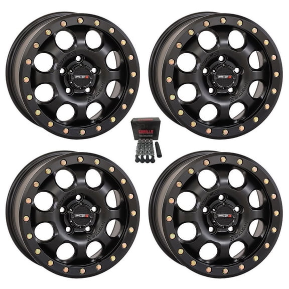 System 3 SB-7 Beadlock 18" Wheels Black (5+2) Polaris RZR Turbo R & Pro R Ranger 1500 Xpedition