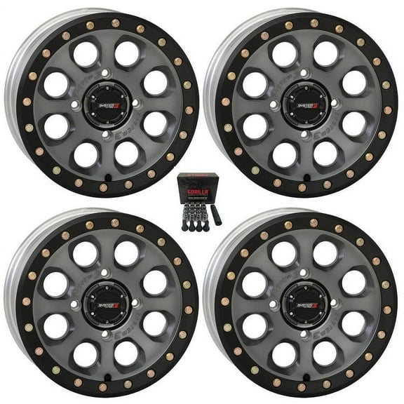 System 3 SB-7 Beadlock 18" Wheels Titanium (5+2) Sportsman 550 850 1000