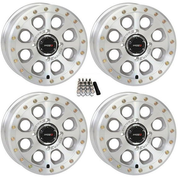 System 3 SB-7 Beadlock Wheels 15" Machined (6+1) Can-Am Maverick X3 / Honda Pioneer 1000