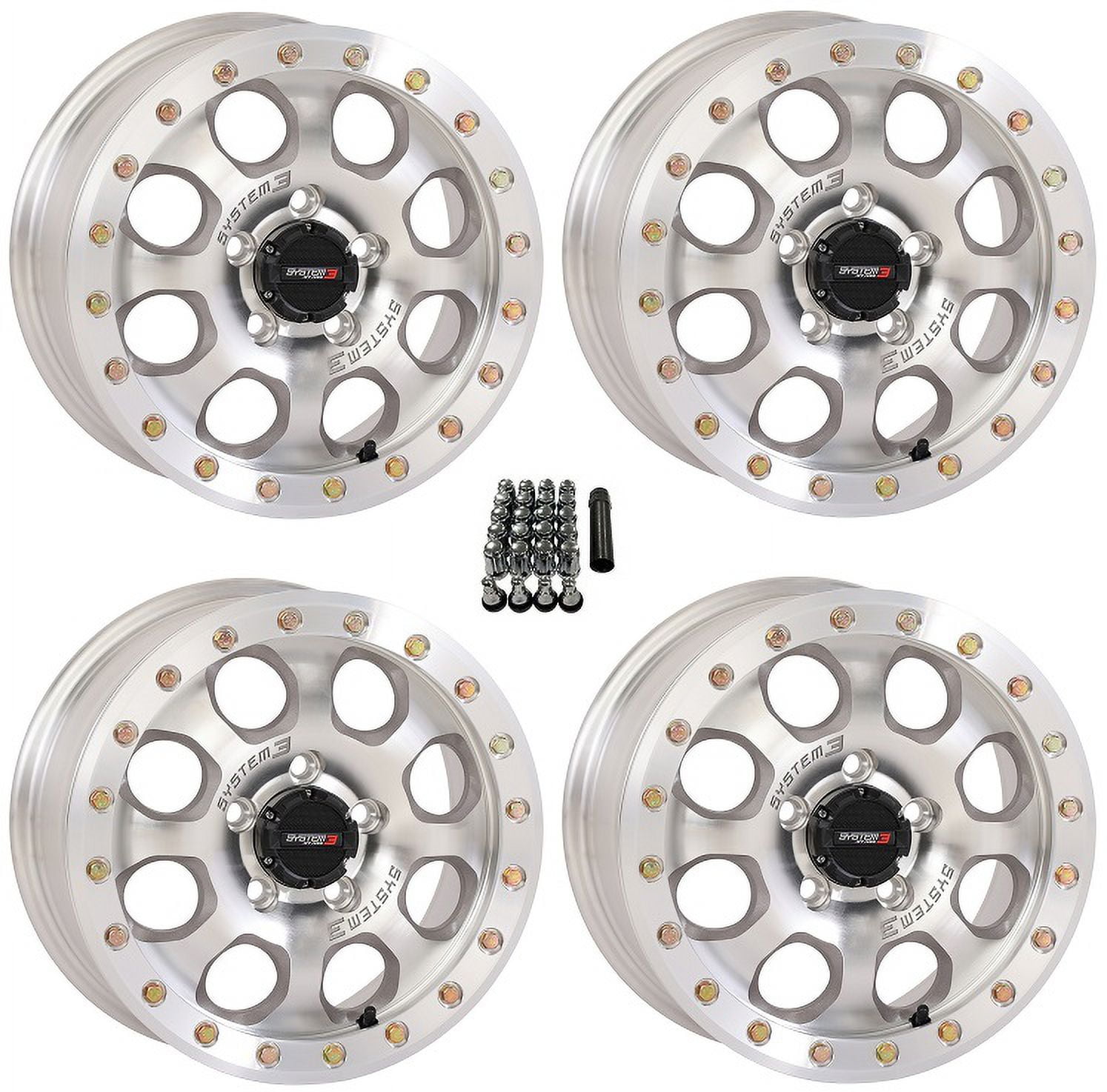 System 3 SB7 Machined UTV Wheels 15x7/15x10 Polaris RZR Turbo R & Pro