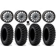 thumbnail image 1 of System 3 SB-8 Bdlk 15" Wheels Gy +38mm 32" Warrior XT Tires Can-Am Maverick R, 1 of 4