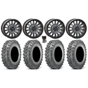 System 3 SB-8 Bdlk 15" Wheels Gy +38mm 35" Lynx SXS Tires Polaris RZR Turbo R & Pro R Ranger 1500 Xpedition
