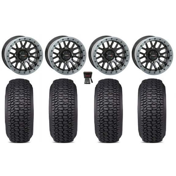 System 3 SB-9 Bdlk 15"Wheels Gloss Bk 30"Regulator 2 Tires SportsmanRZRRanger