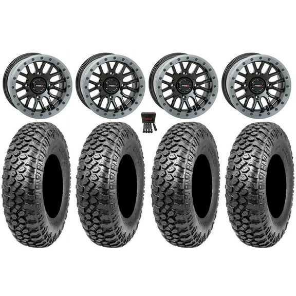 System 3 SB-9 Bdlk 15"Wheels Gloss Bk 32"RAZR XT Tires SportsmanRZRRanger