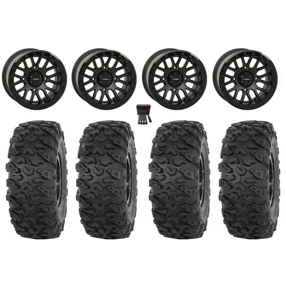 System 3 SB-9 Bdlk 15"Wheels Matte Bk 30"Roctane T4 Tires SportsmanRZRRanger