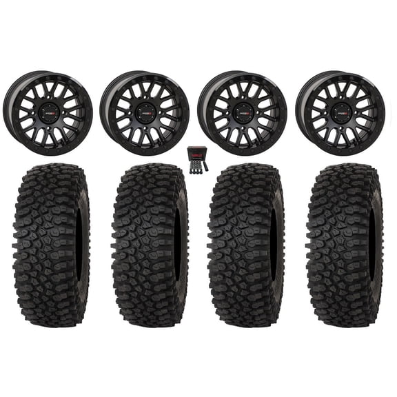 System 3 SB-9 Bdlk 15"Wheels Matte Bk 32"Roctane STX Tires SportsmanRZRRanger