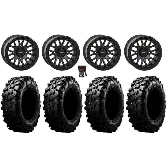 System 3 SB-9 Bdlk 15"Wheels Matte Bk 35"Carnivore Tires KawasakiMuleProFXT