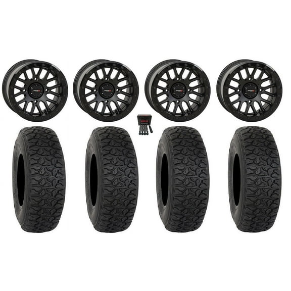 System 3 SB-9 Bdlk 15"Wheels Matte Bk 35"DX440 Tires SportsmanRZRRanger