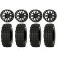 thumbnail image 1 of System 3 ST-3 14" Wheels Black 28" XComp ATR Tires Honda Pioneer, 1 of 4