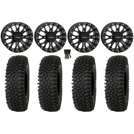 System 3 ST-3 14" Wheels Black 32" Roctane ST Tires Sportsman RZR Ranger
