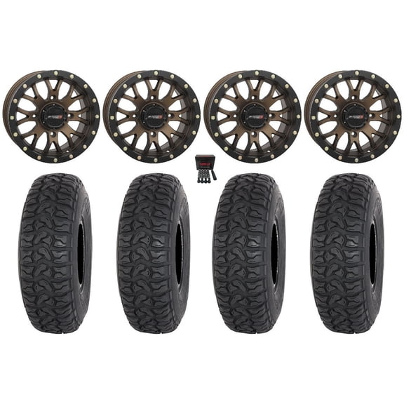 System 3 ST-3 14" Wheels Bronze 28" Chicane LT Tires Yamaha Viking Wolverine YXZ1000R CFMoto ZForce 950 UForce 1000