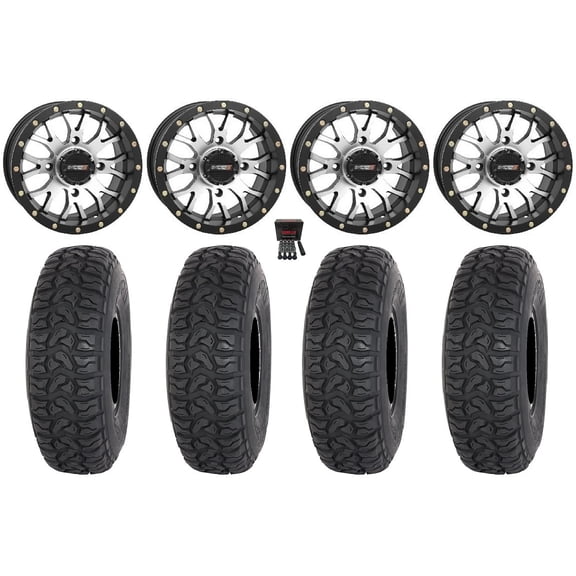 System 3 ST-3 14" Wheels Machined 28" Chicane LT Tires Polaris RZR XP 1000 / PRO XP / Ranger XP 900/1000