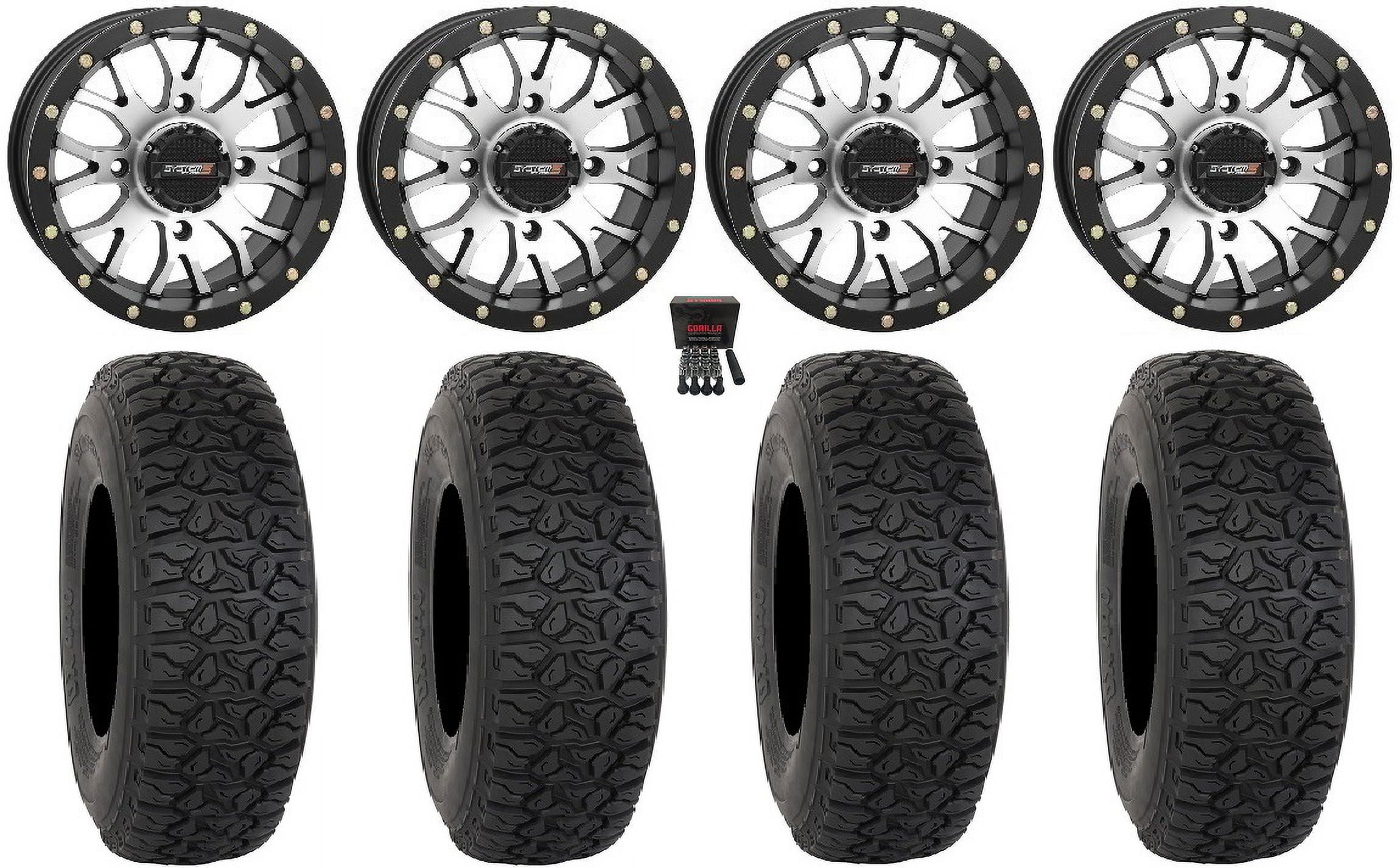 System 3 ST3 14" Wheels Machined 30" DX440 Tires Polaris RZR XP 1000