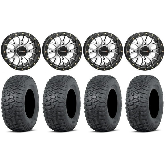 System 3 ST-3 14" Wheels Machined 30" Terra Hook Tires Polaris RZR XP 1000 / PRO XP / Ranger XP 900/1000