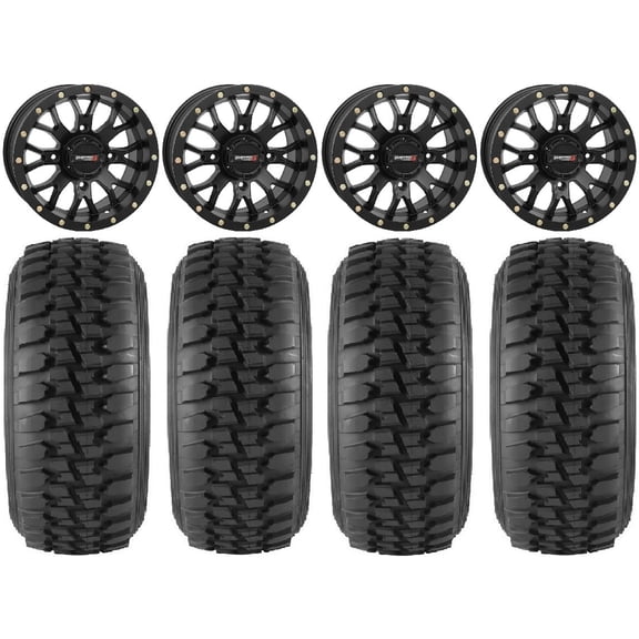 System 3 ST-3 15" Wheels Black 33" Desert Series Tires Kawasaki Mule Pro FXT