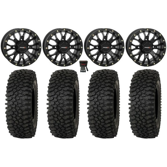 System 3 ST-3 15" Wheels Black 35" Roctane STX Tires Can-Am Commander Maverick Renegade Outlander Defender