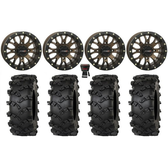 System 3 ST-3 15" Wheels Bronze 33" Outlaw M/T Tires Polaris RZR XP 1000 / PRO XP / Ranger XP 900/1000