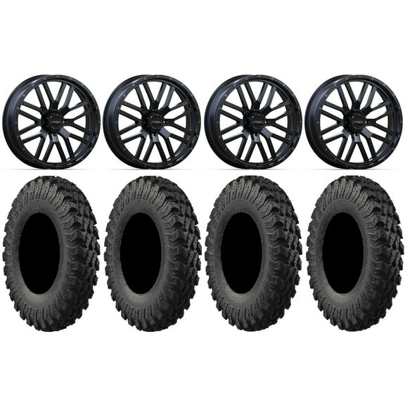 System 3 ST-3 22" Wheels Black 35" MotoRally Tires Can-Am Commander Maverick Renegade Outlander Defender